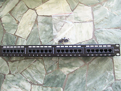 w//Wire Management and FREE SHIPPING! CAT5E 24 PORT PATCH PANEL RACK MOUNT