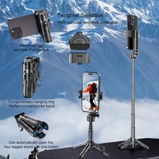 3in1 LED Fill Light Remote Phone Selfie Stick Extendable Desktop Tripod Stand US