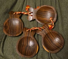 2 Pairs Vintage Wooden Spanish Flamenco Castanets  castanets Mexico Nice 