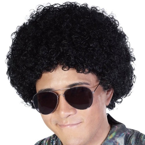NUEVO CON ETIQUETAS ~ Peluca Afro Esponjosa Rizada Negra ~ Disfraz de Halloween con disfraces - Imagen 2 de 3