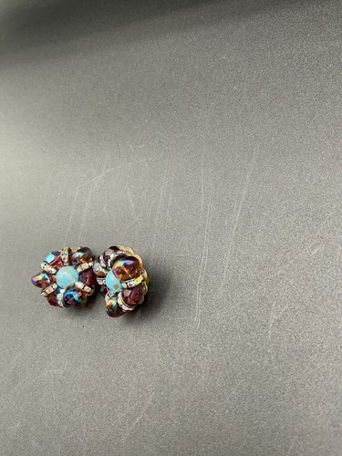 Hobe Turquoise And AB Purple Necklace, Double Strand Bracelet, And Earring Set - Picture 7 of 7