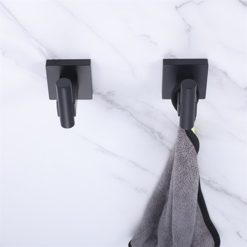 Black Toewl Hooks Stainless Steel Wall Hooks for Hanging Bathroom Towel Holder - Picture 8 of 11