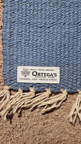 Tappeto Ortega’s Weaving Shop Chimayo New Mexico 100% lana tessuto a mano 24" x 44" - Foto 6 di 6