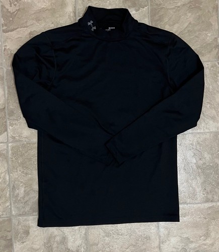 Under Armour Cold Gear Fitted Mock Neck Compression Shirt Adult Medium M Black