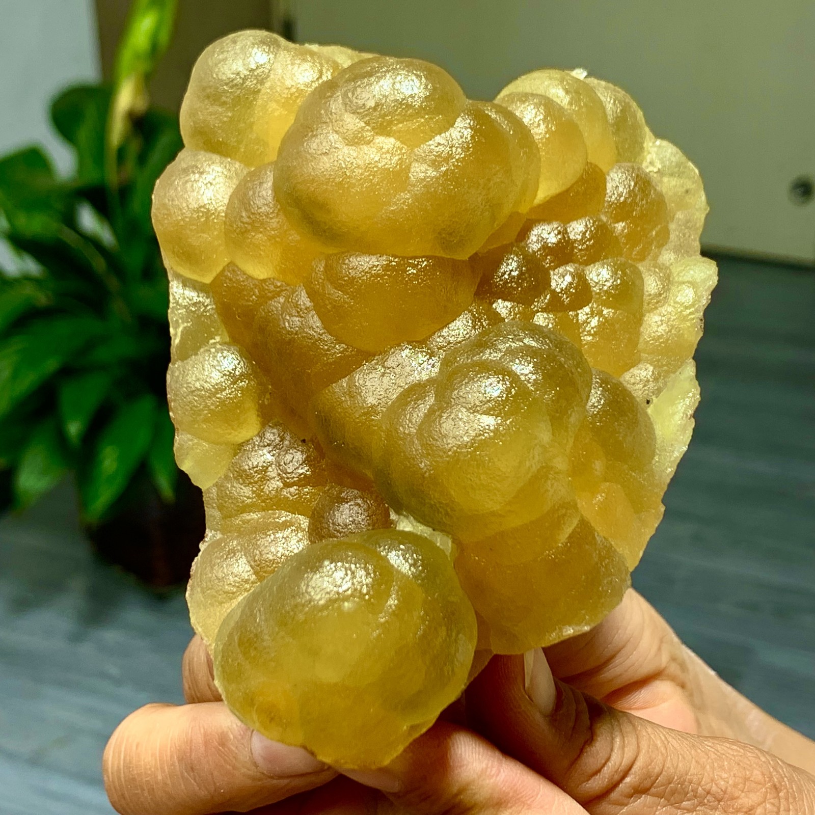 45G Natural Transparent Yellow Spherical Fluorite Crystal Specimen China