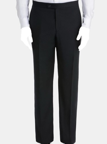 Pantalone smoking uomo Ralph Lauren taglia 33x30 nero lana righe laterali made in Canada