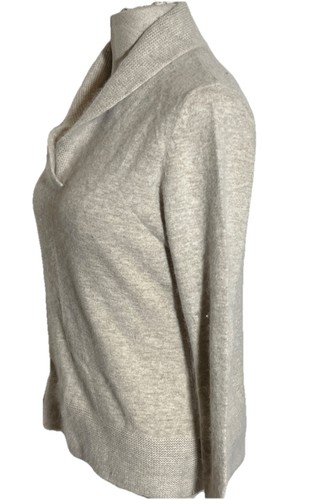 Sarah Spencer Angora Rabbit Hair Lambs Wool Sweater, Women’s Size M Beige - Picture 2 of 6
