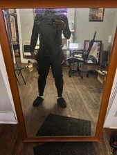 wooden framed 52"x32"rectangle full size floor or wall  mirror