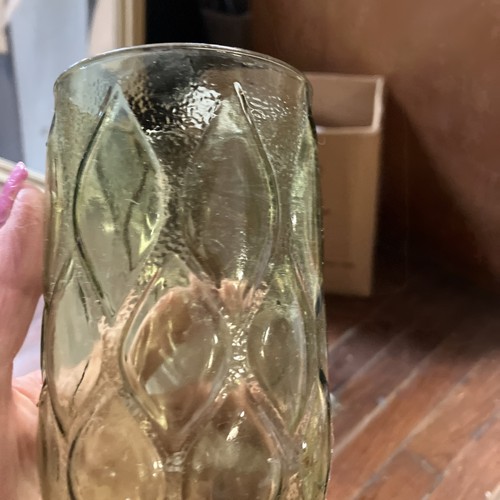 2 VTG Green Anchor Hocking Madrid Drinking Glasses 5 1/2” - Picture 6 of 7