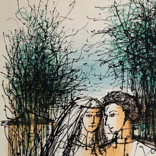 Litografía Vintage Original André MASSON (1896-1987) Boda, Pareja - Picture 5 of 7