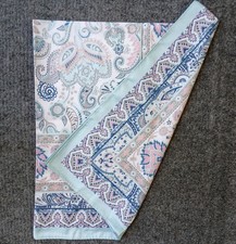 New Scarf Womens Pink Blue Floral 36" Square Polyester Satin Feel, Beautiful 