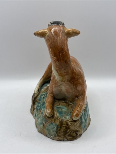 Doe Deer Recumbent Early Staffordshire Potteries Original Antique Figure 1800 - Picture 4 of 24