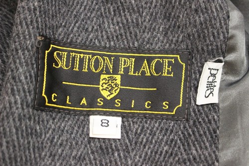 VTG Sutton Place women size 8 gray wool trench coat jacket - Picture 8 of 16