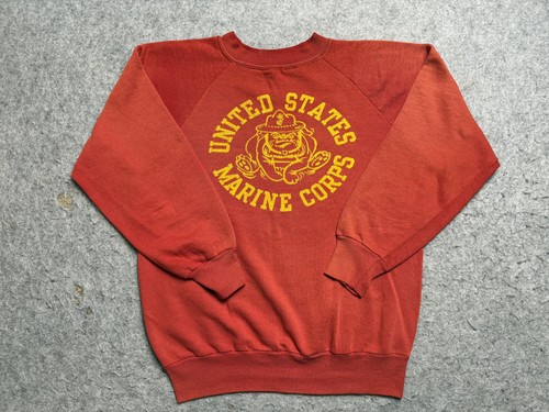 Felpa vintage United States Marine Corps USMC uomo media rossa raglan anni 80 - Foto 1 di 13
