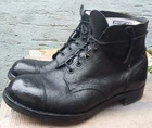 BRITISH ARMY Black AMMO BOOTS 7 M Hobnail Studded Military WW2 patt. Vintage