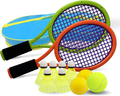 Kid Tennis Racket Set for Toddler,Children,Sponge Handle, Includes 6 Badminton,