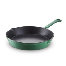 Image of Barbary & Oak Cast Iron Round Fry Pan, 26cm, Verdigris Green, BO800255GRN