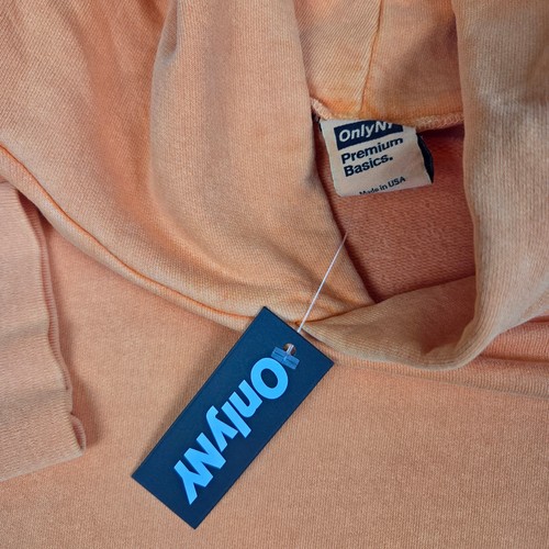 Sudadera con capucha naranja grande Premium Basics Only NY para hombre nueva con etiquetas - Imagen 6 de 10