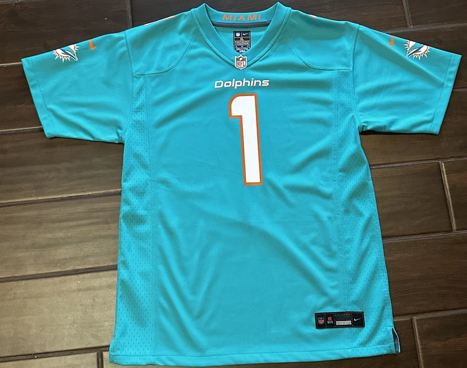 Camiseta deportiva de fútbol americano juvenil de los Miami Dolphins Tua Tagovailoa Nike On Field NFL XL (18-20) Foto 2 de 4