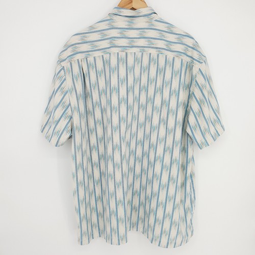 Tommy Bahama Mens Blue Green Silk Stripes Camp Short Sleeve Shirt Size 2XL - Picture 3 of 8