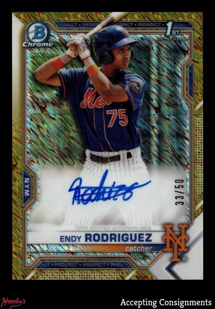 2021 Bowman Chrome Gold Shimmer Refractor Endy Rodriguez 1st ROOKIE AUTO 33/50
