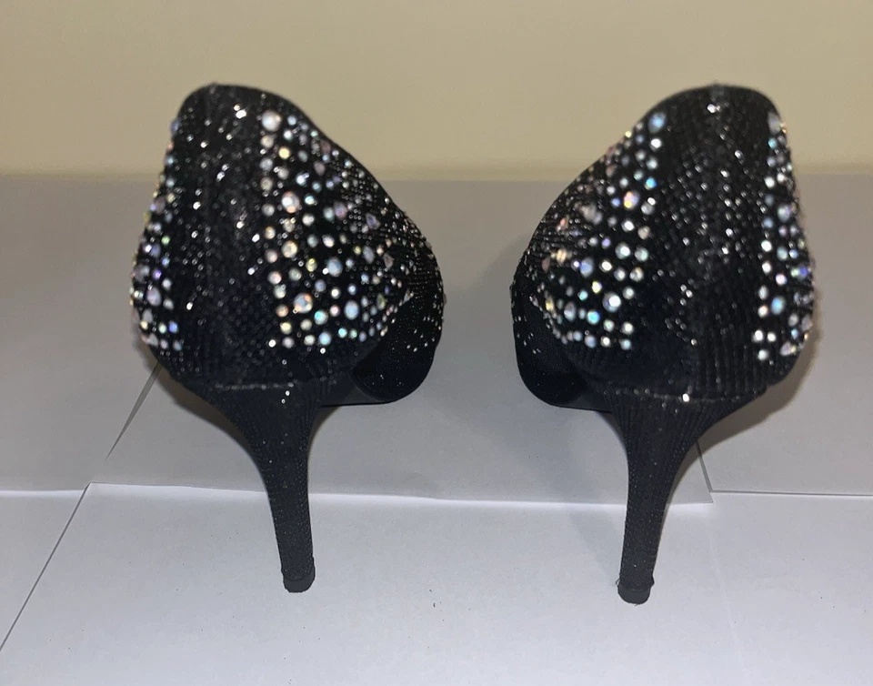 Women’s Lasonia Sparkle Black Dress Heels 7.5 – Closed Toe Party Shoes In Box - Image 4 of 4