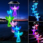 Gifts for Women Angel Solar Wind Chimes Light (7 Colors Changing) Angel Gifts...