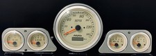 1949 Mercury 5 Gauge Gps Dash Panel Insert Set Powder Coated