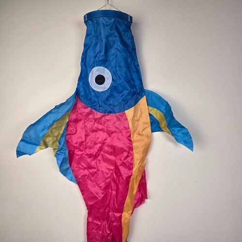 Large Fish Wind Sock Rainbow Nylon Outdoor Kite Yard Garden Boat Deck Windsock - Picture 5 of 9