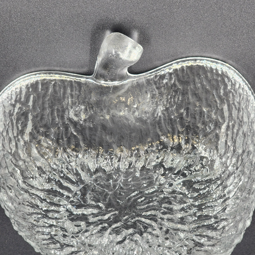 Italian Textured Glass Apple Bowl 8.5" x 3" MCM Fruit Candy Dish Decor Vintage - Picture 5 of 10
