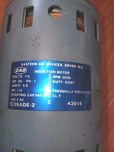 EAD Eastern Air Devices Induction Motor C39ADE-2 - Picture 2 of 5