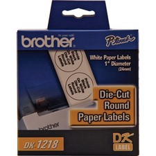 Brother 24mm (0.94") Round Paper Adhesive Label, 1000 Labels