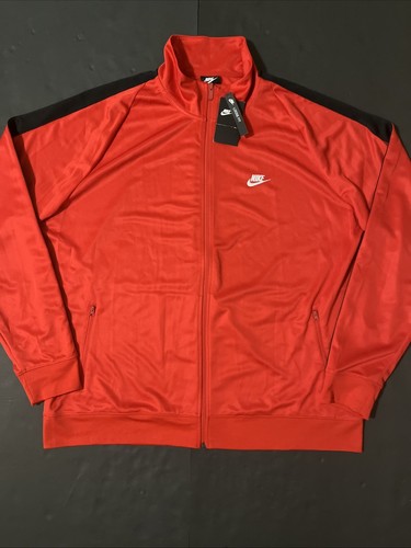 NIKE Loose Fit Track Jacket Old School 2 Pockets Full Zip Men's Sz 3XLT Red NWT - Picture 2 of 12