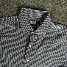 Polo Ralph Lauren Mens Shirt 16/35 Philip Blue French Cuff Long Sleeve Button