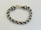 HEAVY VINTAGE MEN’S 9MM STERLING SILVER LINK CHAIN S HOOK BRACELET 99-GRAMS