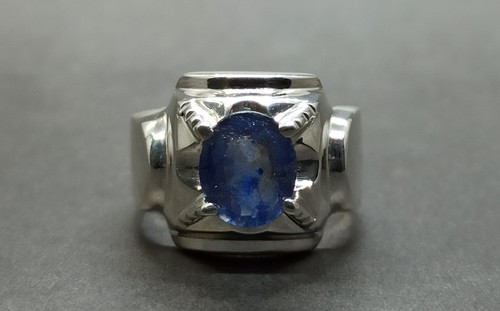 Natürlicher Saphir Damen Ring, 2,5 Karat, Handarbeit 925 Silber - Blau & Gelb - Bild 9 von 24