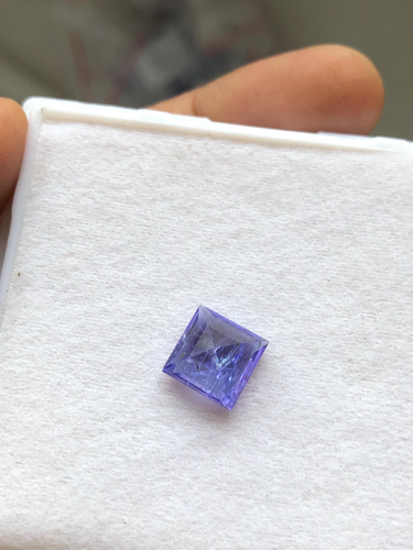 Natural Blue Tanzanite Gemstone, 9x9 mm Emerald Faceted Tanzanite For Jewelry. - Picture 2 of 6
