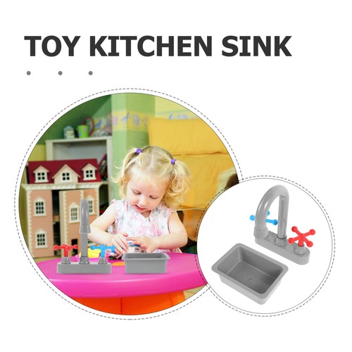 Kitchen Toy Faucet Child Small Sink Model Accessories Kids Play Dishwasher - Picture 4 of 12
