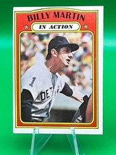 1972 Topps Baseball Card #34 Billy Martin In Action Detroit Tigers EX
