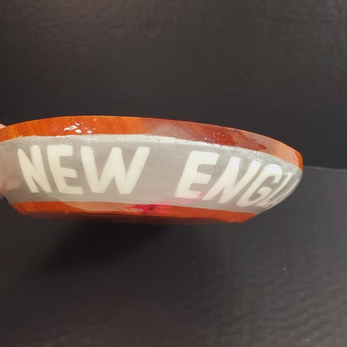 PATRIOTS Football Handpainted Wood Bowl Glossy Resin NFL Mancave Tailgating Gift - Picture 3 of 9