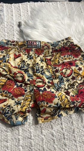 MC2 Saint Barth Tattoo Print Tech Swim Shorts Kid’s Size 8Y - Picture 4 of 7