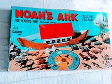 VTG 1971 Cadaco Deluxe Noah’s Ark Game Complete Set w/ Animals Spinner & Ark