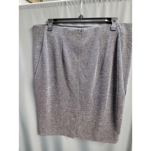 Falda recta y lápiz Lane Bryant para mujer 20 gris mezcla de poliéster cremallera B77 - Imagen 2 de 7
