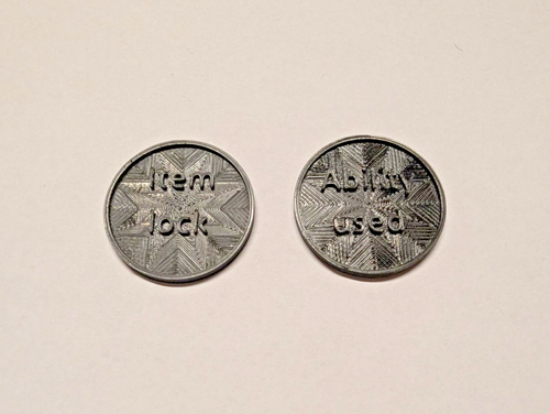 Pokemon TCG 6x Ability Used 32mm Coin Marker Item Lock Fähigkeit genutzt Token - Bild 2 von 11