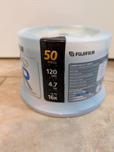 NEU Fujifilm DVD-R 16X 4,7GB 120 Min. 50 Stück leere DVD's 50 Spindel Kuchen Stapel - Bild 2 von 6
