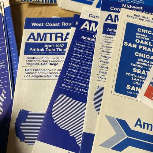 Amtrak Prospekt und Fahrplan Konvolut 26 Vintage 70er-90er Jahre - Bild 14 von 15
