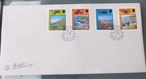 FALKLAND ISLANDS 1990 NATURE RESERVES, PLAIN FDC SIGNED BY DESIGNER IAN STRANGE