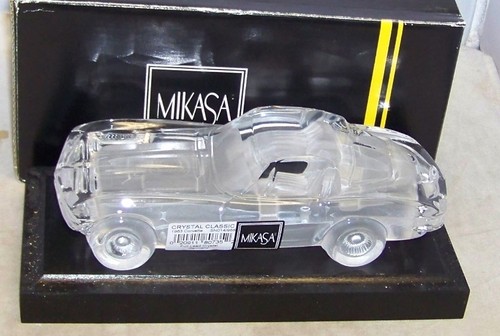 MIKASA CRYSTAL CLASSICS 1963 CHEVROLET CORVETTE CAR FULL LEAD CRYSTAL WOOD BASE - Picture 2 of 5