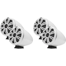 Kicker (2 Pair ) KMFC8W 8" Flat Mount Loaded Marine Wake Towers with 46KM84L ...