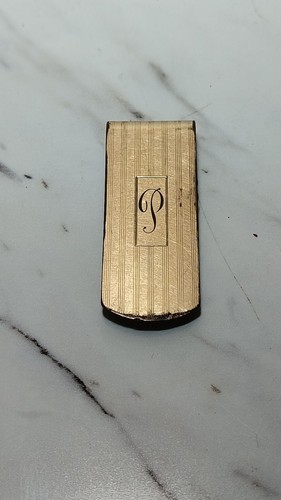 Vintage Anson Money Clip 12k Gold Filled Initialed "P" - Picture 2 of 5